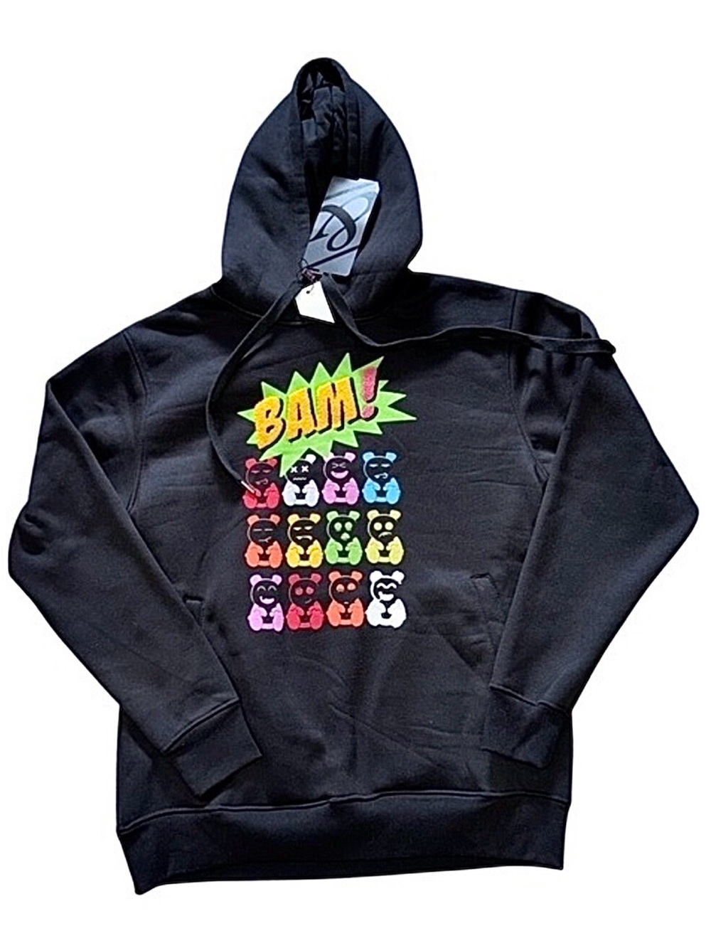 BLAKE & MONTEZ *NWT* Street Sweats BAM Teddy Bear Graphic Hoodie Black | Men's M
